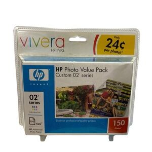 HP 02 Series 150 Photo 4x6 Value Pack Designed Printing Professional Quality '08